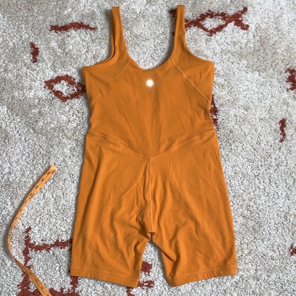 Lululemon- Sz 10&14- Autumn Orange- Align 8” Onesie Tank Top- Double Lined - Picture 11 of 15
